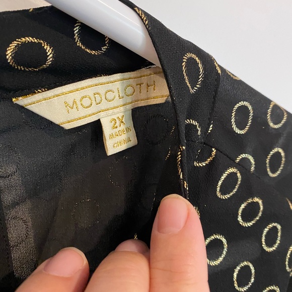 ModCloth 2X size gold and black dress short - Picture 4 of 4